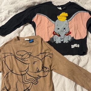 ZARA Disney Dumbo Kids Long Sleeve Tees bundle (2 pieces)